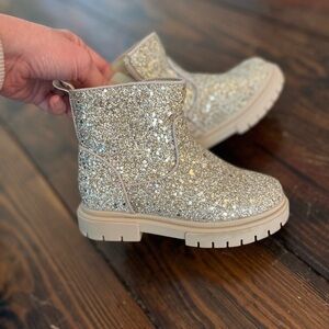 Cat & Jack Glittery Gold Kids Boots